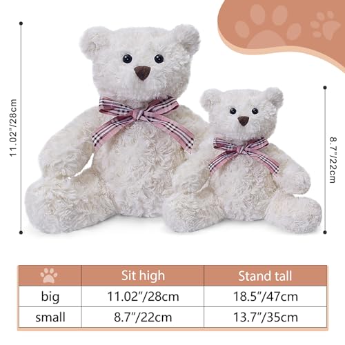 Teddy Bear Stuffed Animals, 11.7" Stuffed Bear in Diffreent Shape, Small Teddy Bear Soft Plush Toy for Girlfriend Kids Toddlers on Birthday/Christmas/Valentine's Day (2 Packs)