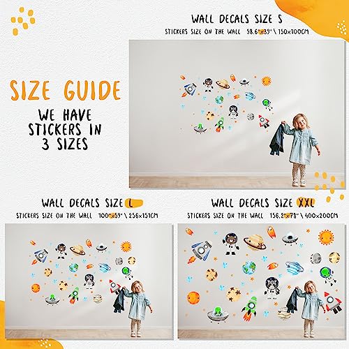 Large Airplane Wall Decals for Kids by Lipastick - 47 pcs Premium Kids Wall Stickers Aircrafts - Creative Nursery Wall Decal - Plane Vinyl Wall Decals for Baby Nursery Children Room Bedroom S Size