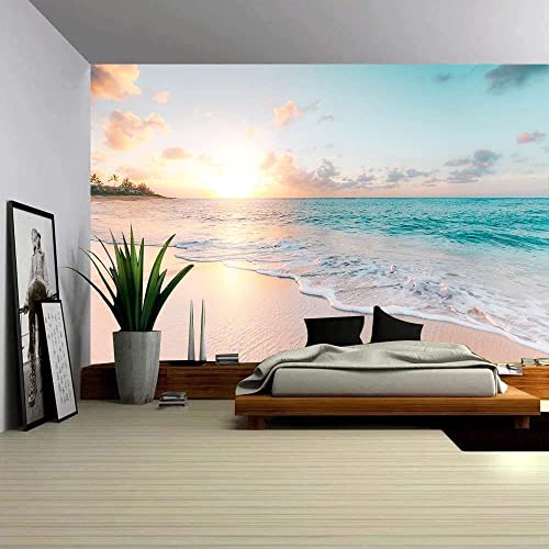 Kids Wallpaper Tropical Leves and Safari Animals Wall Mural for Wall Bedroom Living Room TV Background Sofa Wall (not self-Adhesive)