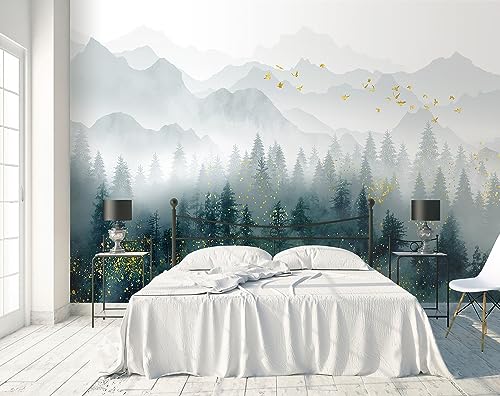 3D Safari Wallpaper Tropical Jungle and Animals Plant Wallpaper Mural for Bedroom Kids Room (Not Peel and Stick)