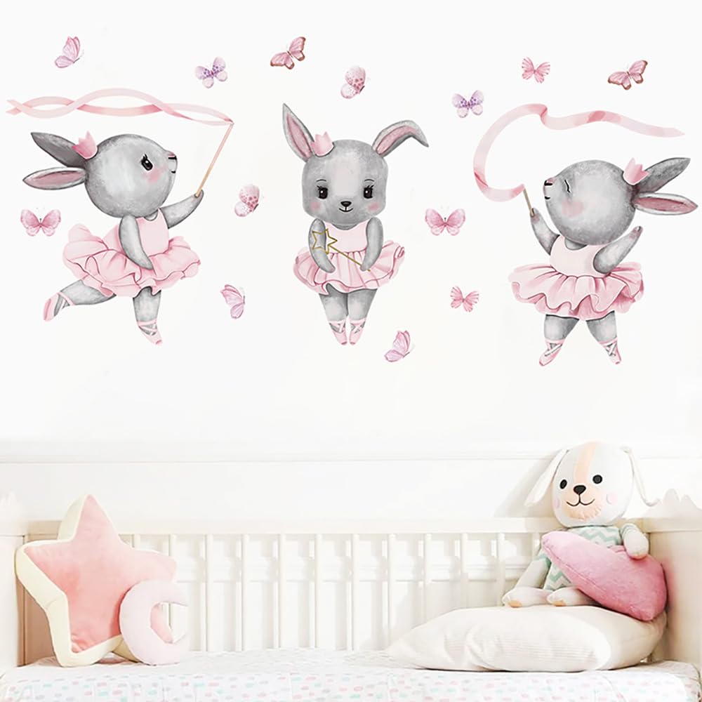 Cartoon Animal Wall Decals Panda Foxes on Hot Air Balloon Wall Stickers for Kids Room Baby Nursery Room Kindergarten Girls Boys Bedroom Stickers Decoration Vinyl Murals Wallpaper