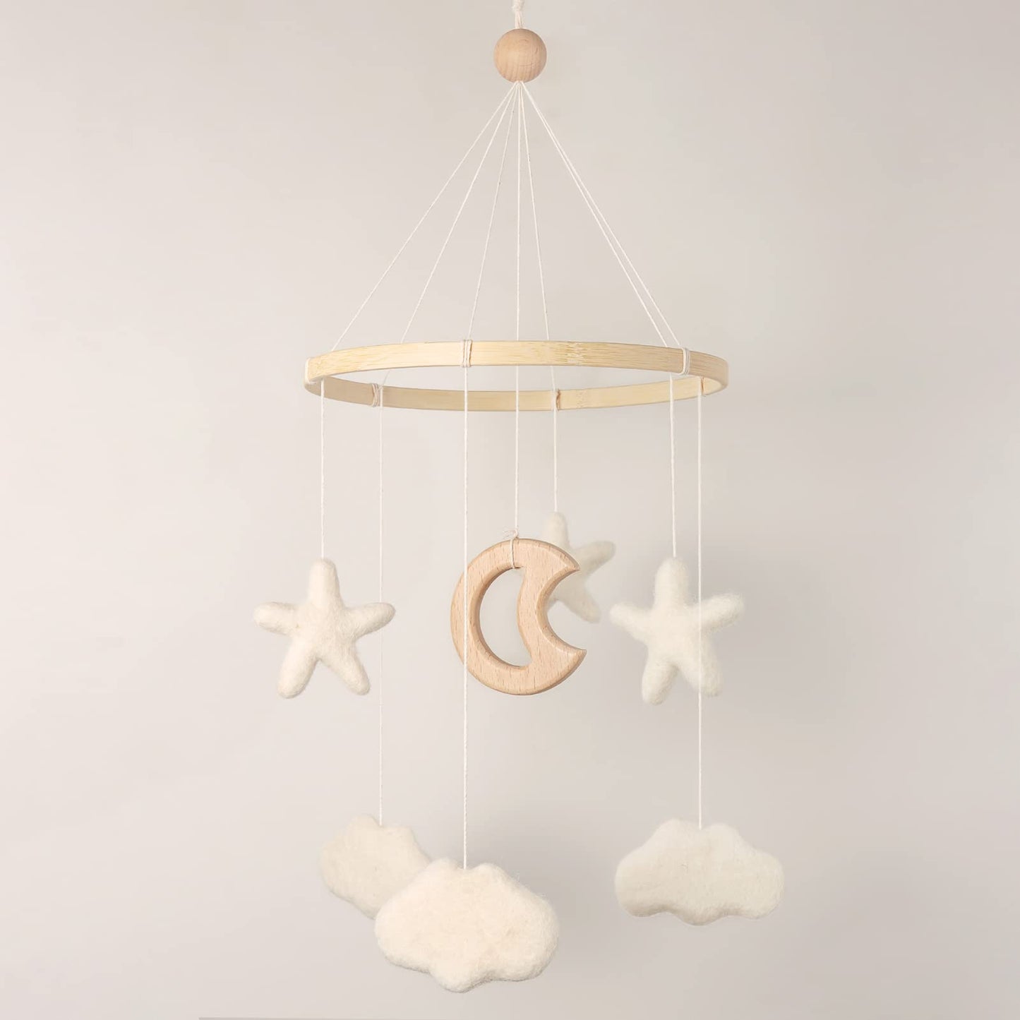 Baby Mobile for Crib - Boho Crib Mobile - Felt Cloud Mobile - Gender Neutral Baby Mobile - Boho Nursery Decor - Crib Mobile for Girls, Boys - Mobile for Bassinet, Pack N Play - Cloud