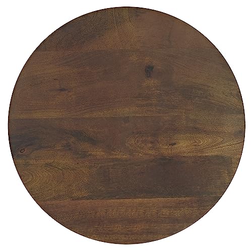 SIMPLIHOME Boyd SOLID MANGO WOOD 13 inch Wide Round Contemporary Wooden Accent Table in Warm Dark Brown, Fully Assembled, for the Living Room and Bedroom