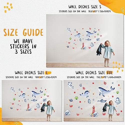 Large Airplane Wall Decals for Kids by Lipastick - 47 pcs Premium Kids Wall Stickers Aircrafts - Creative Nursery Wall Decal - Plane Vinyl Wall Decals for Baby Nursery Children Room Bedroom S Size