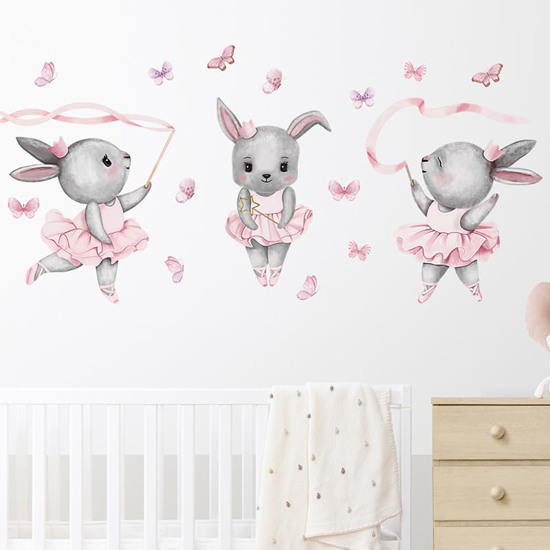 Cartoon Animal Wall Decals Panda Foxes on Hot Air Balloon Wall Stickers for Kids Room Baby Nursery Room Kindergarten Girls Boys Bedroom Stickers Decoration Vinyl Murals Wallpaper