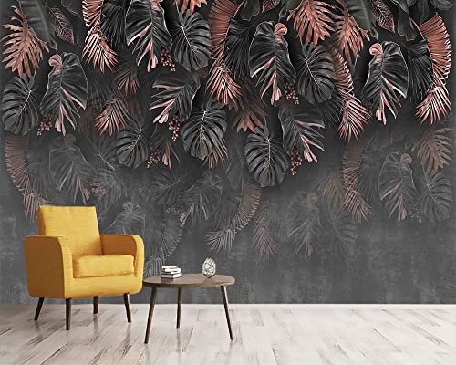 Kids Wallpaper Tropical Leaves and Safari Animals Mural Wallpaper for Bedroom TV Background Sofa Wall (not self-Adhesive)