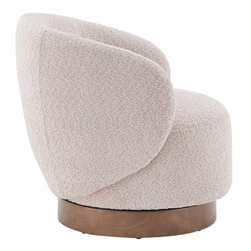 Swivel Accent Chair Round Barrel Armchair Upholstered Performance Fabric for Living Room Bedroom Reading Waitingroom