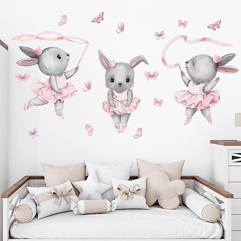 Cartoon Animal Wall Decals Panda Foxes on Hot Air Balloon Wall Stickers for Kids Room Baby Nursery Room Kindergarten Girls Boys Bedroom Stickers Decoration Vinyl Murals Wallpaper