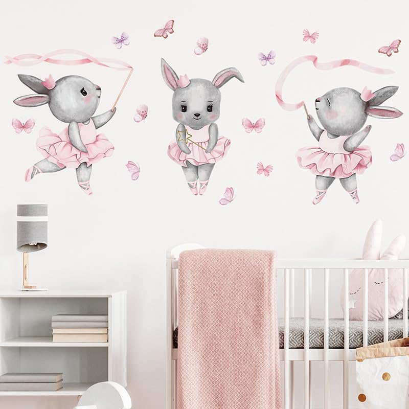 Cartoon Animal Wall Decals Panda Foxes on Hot Air Balloon Wall Stickers for Kids Room Baby Nursery Room Kindergarten Girls Boys Bedroom Stickers Decoration Vinyl Murals Wallpaper