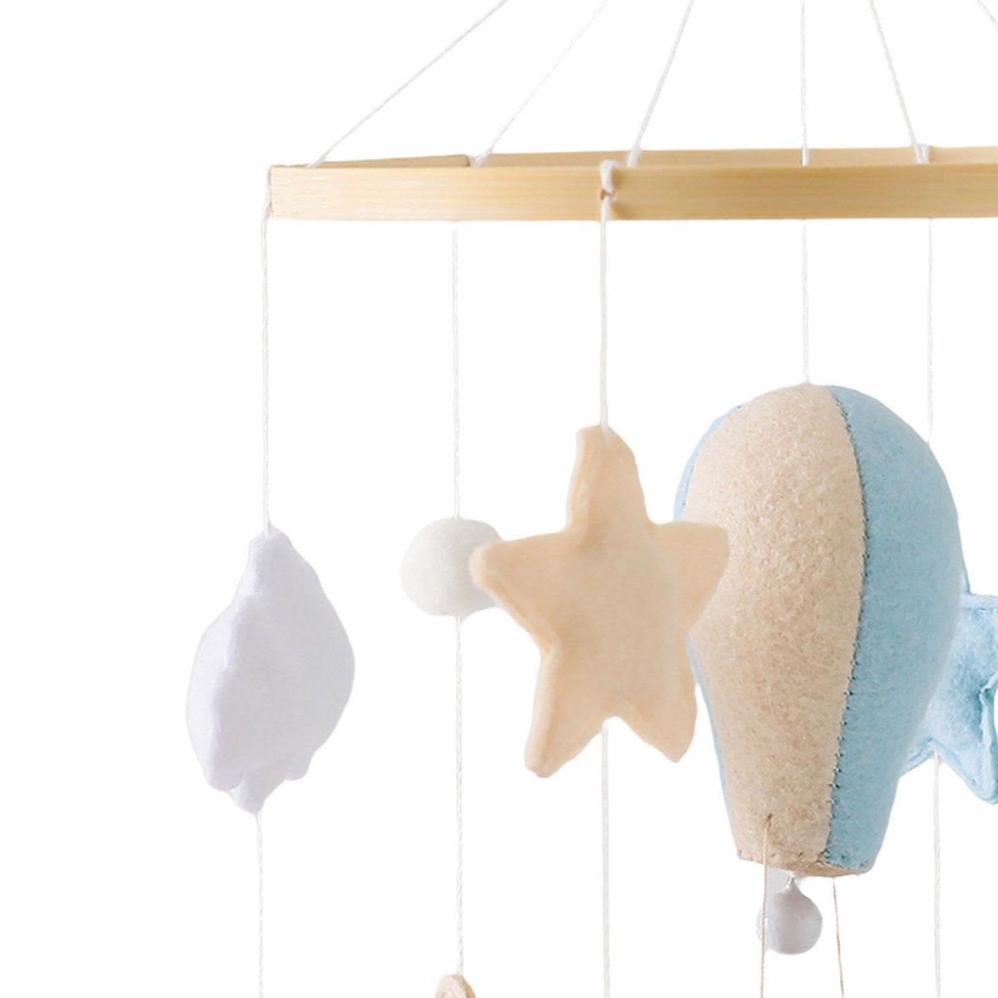 Baby Crib Mobile, Felt Ball Wind Chimes Hanging Decoration, Nursery Decor, Montessori Baby Bedroom Ceiling Wind Chime for Infant Boys Girls, Style A