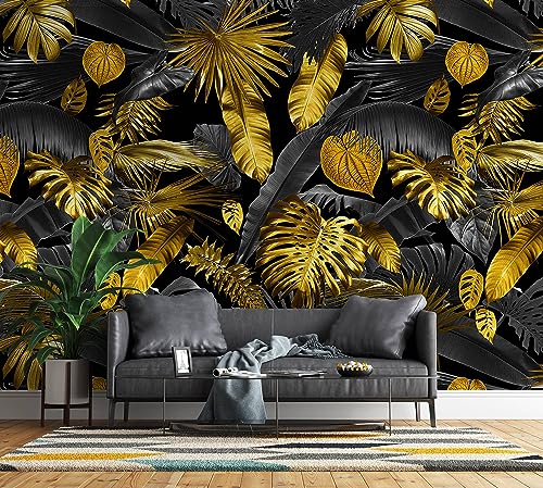 3D Safari Wallpaper Tropical Jungle and Animals Plant Wallpaper Mural for Bedroom Kids Room (Not Peel and Stick)