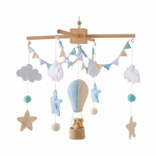 Baby Crib Mobile, Felt Ball Wind Chimes Hanging Decoration, Nursery Decor, Montessori Baby Bedroom Ceiling Wind Chime for Infant Boys Girls, Style A