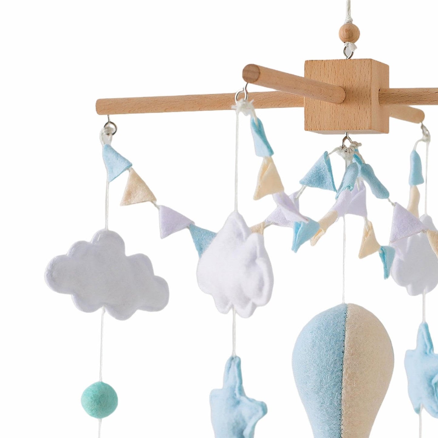 Baby Crib Mobile, Felt Ball Wind Chimes Hanging Decoration, Nursery Decor, Montessori Baby Bedroom Ceiling Wind Chime for Infant Boys Girls, Style A