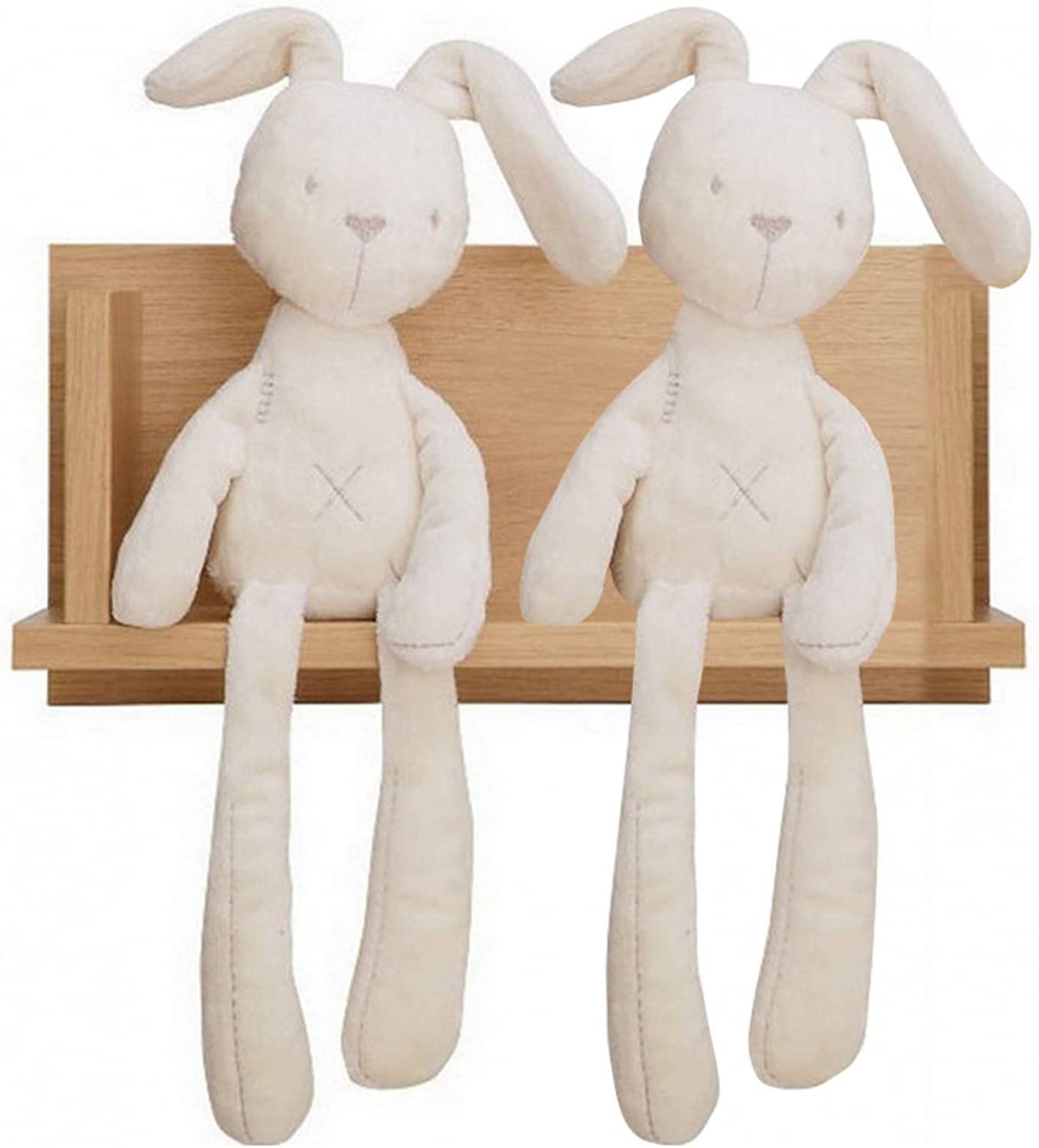 2 Pack Bunny Stuffed Animal Toys, Easter Plush Bunny Rabbit Sleeping Doll Plush Toys Soft Cotton Filling, Girls First Friend Gifts for Birthday (Set of 2 Bunny)