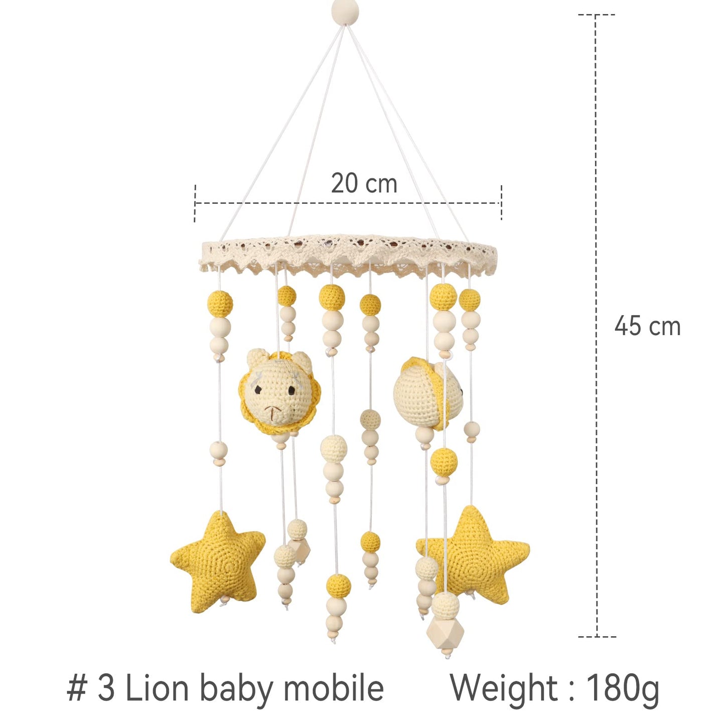 Floor Standing Mobile Arm for Crib, 57.8 Inch Baby Crib Mobile Arm, Baby Mobile Stand - Movable, Anti-Dumping, Adjustable Height, Easy to Assemble - 100% Beech Wood - Nursery Decor