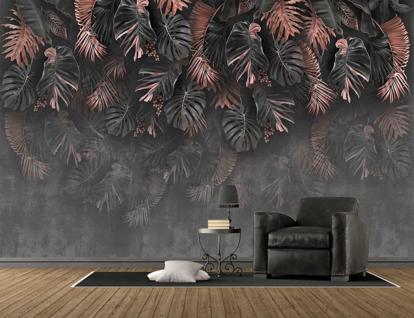 Kids Wallpaper Tropical Leaves and Safari Animals Mural Wallpaper for Bedroom TV Background Sofa Wall (not self-Adhesive)