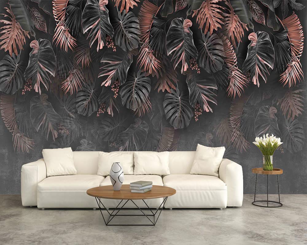 Kids Wallpaper Tropical Leaves and Safari Animals Mural Wallpaper for Bedroom TV Background Sofa Wall (not self-Adhesive)