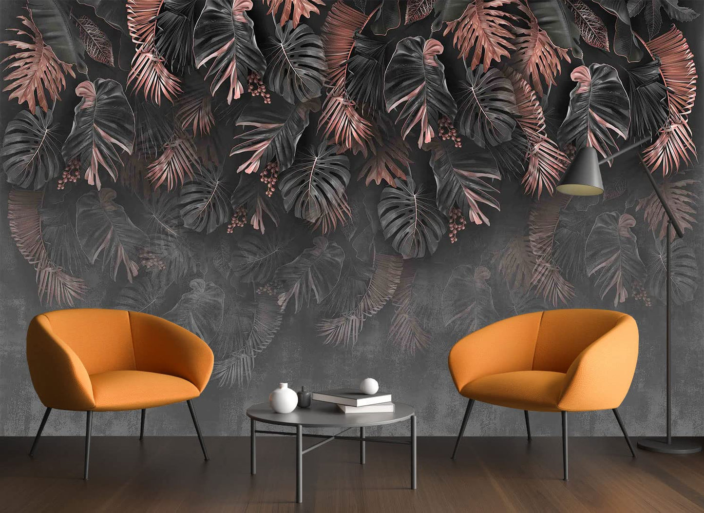 Kids Wallpaper Tropical Leaves and Safari Animals Mural Wallpaper for Bedroom TV Background Sofa Wall (not self-Adhesive)