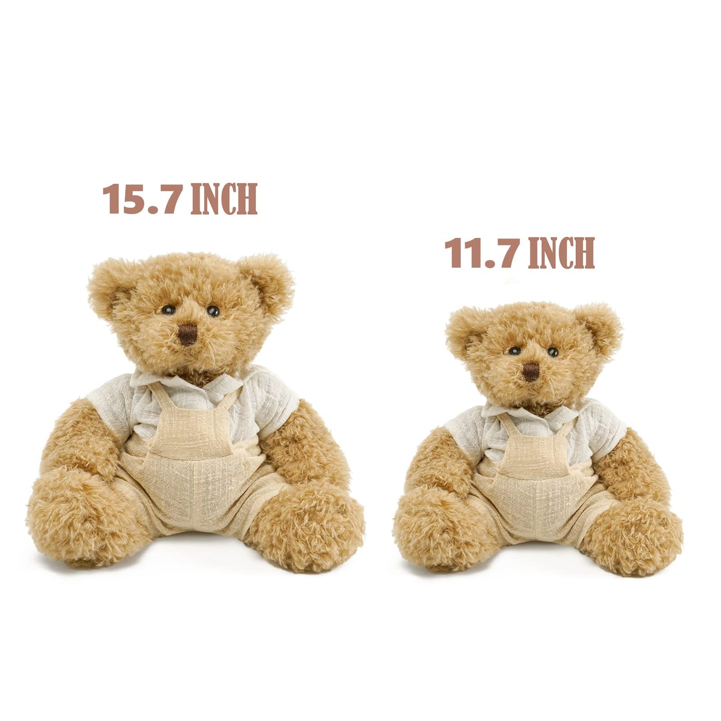 Teddy Bear Stuffed Animals, 11.7" Stuffed Bear in Diffreent Shape, Small Teddy Bear Soft Plush Toy for Girlfriend Kids Toddlers on Birthday/Christmas/Valentine's Day (2 Packs)