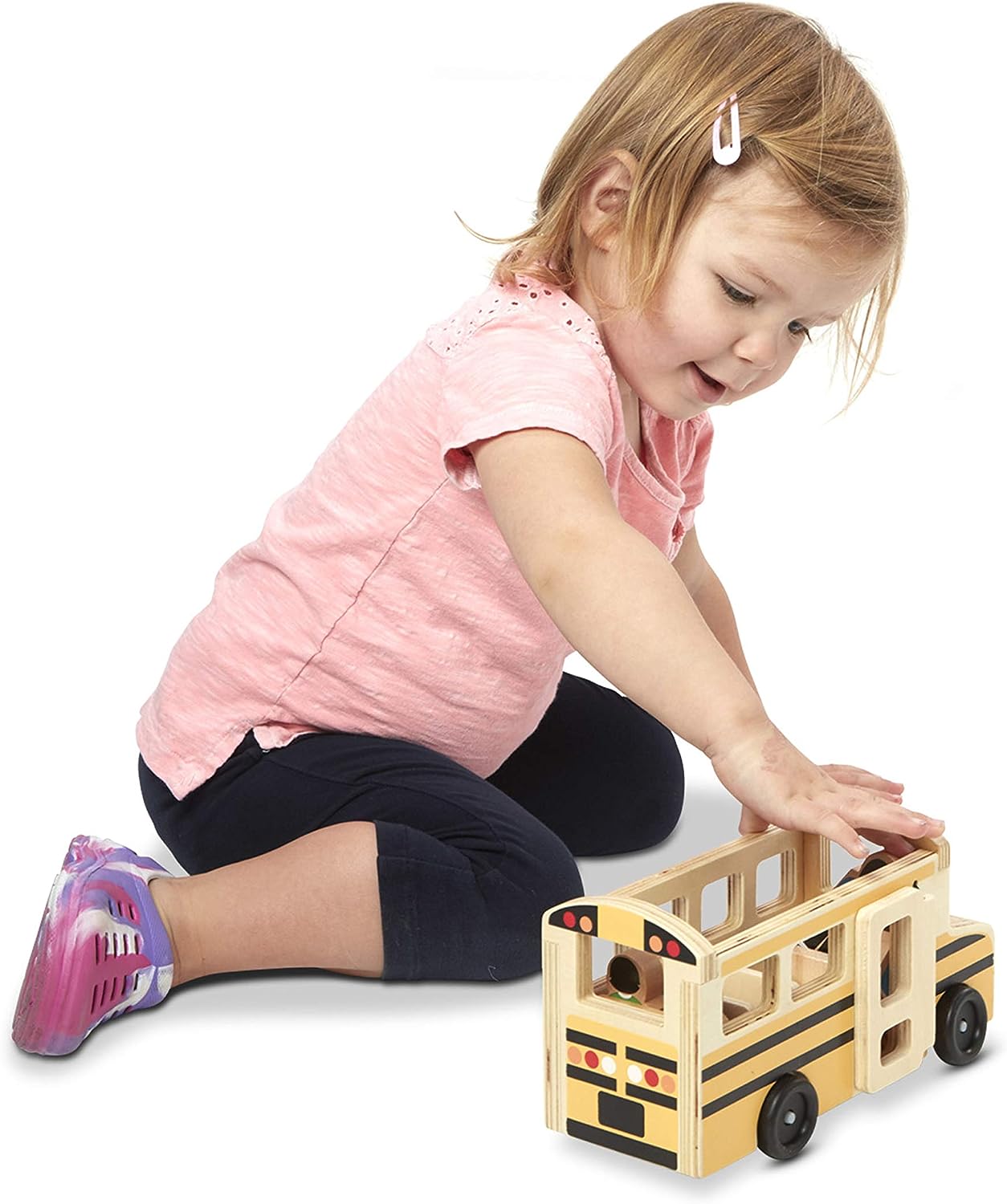 Melissa & Doug School Bus Wooden Toy Set With 7 Figures, Pretend Play, Classic Toys For Kids