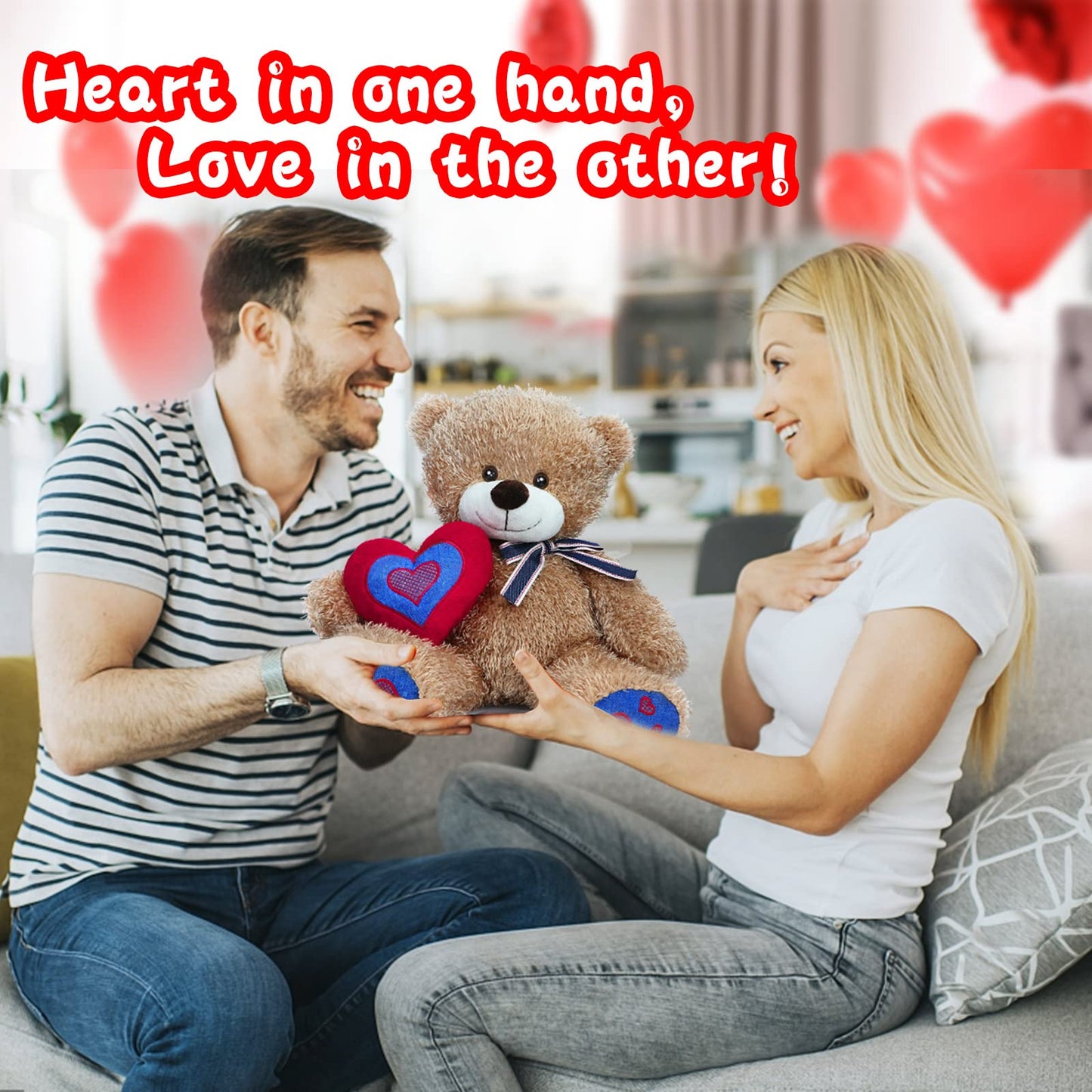 Teddy Bear Stuffed Animals, 11.7" Stuffed Bear in Diffreent Shape, Small Teddy Bear Soft Plush Toy for Girlfriend Kids Toddlers on Birthday/Christmas/Valentine's Day (2 Packs)