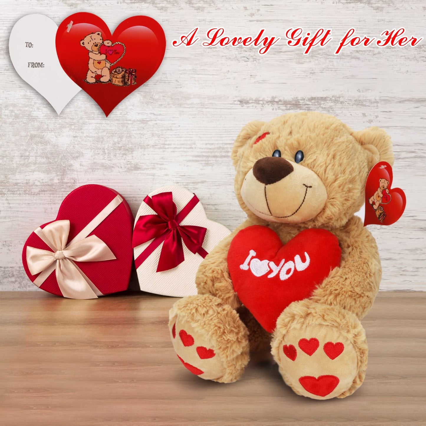 Teddy Bear Stuffed Animals, 11.7" Stuffed Bear in Diffreent Shape, Small Teddy Bear Soft Plush Toy for Girlfriend Kids Toddlers on Birthday/Christmas/Valentine's Day (2 Packs)