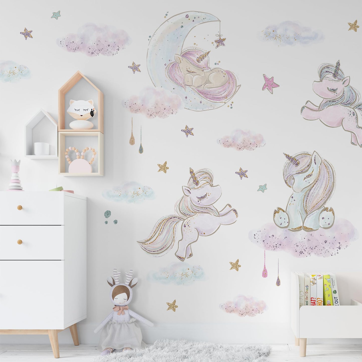 Large Airplane Wall Decals for Kids by Lipastick - 47 pcs Premium Kids Wall Stickers Aircrafts - Creative Nursery Wall Decal - Plane Vinyl Wall Decals for Baby Nursery Children Room Bedroom S Size