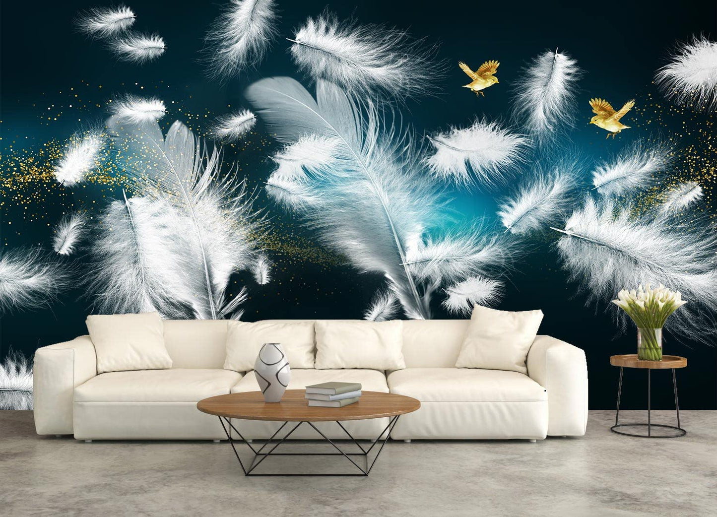 Kids Wallpaper Tropical Leaves and Safari Animals Mural Wallpaper for Bedroom TV Background Sofa Wall (not self-Adhesive)