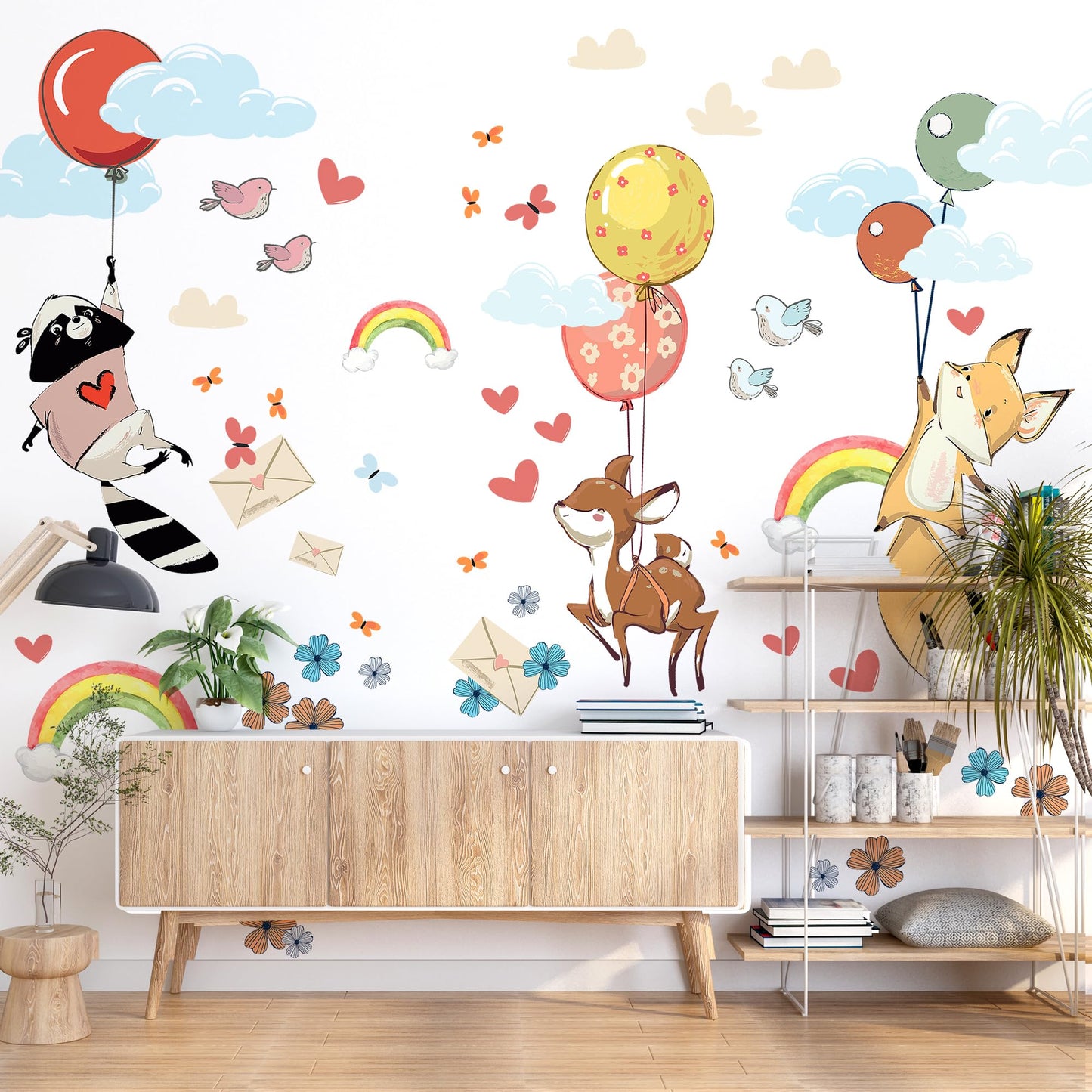 Large Airplane Wall Decals for Kids by Lipastick - 47 pcs Premium Kids Wall Stickers Aircrafts - Creative Nursery Wall Decal - Plane Vinyl Wall Decals for Baby Nursery Children Room Bedroom S Size