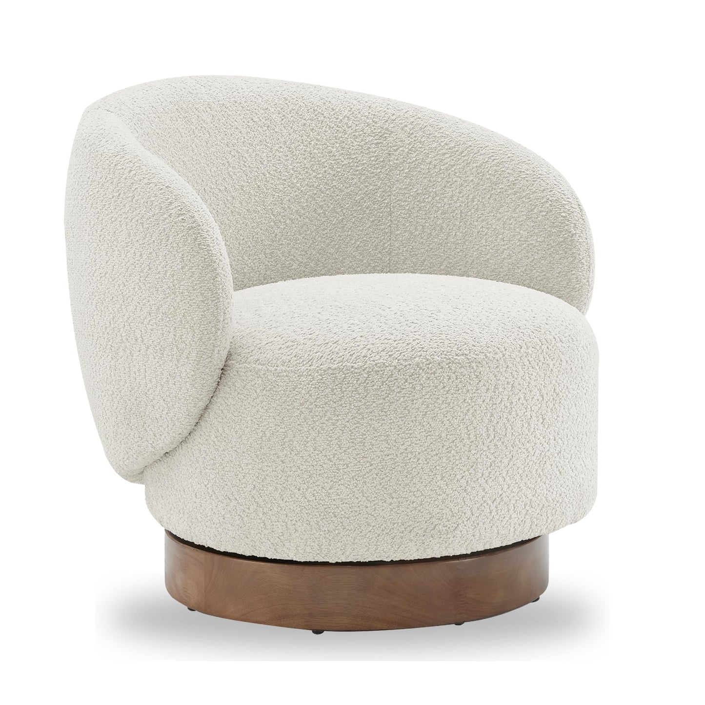 Swivel Accent Chair Round Barrel Armchair Upholstered Performance Fabric for Living Room Bedroom Reading Waitingroom