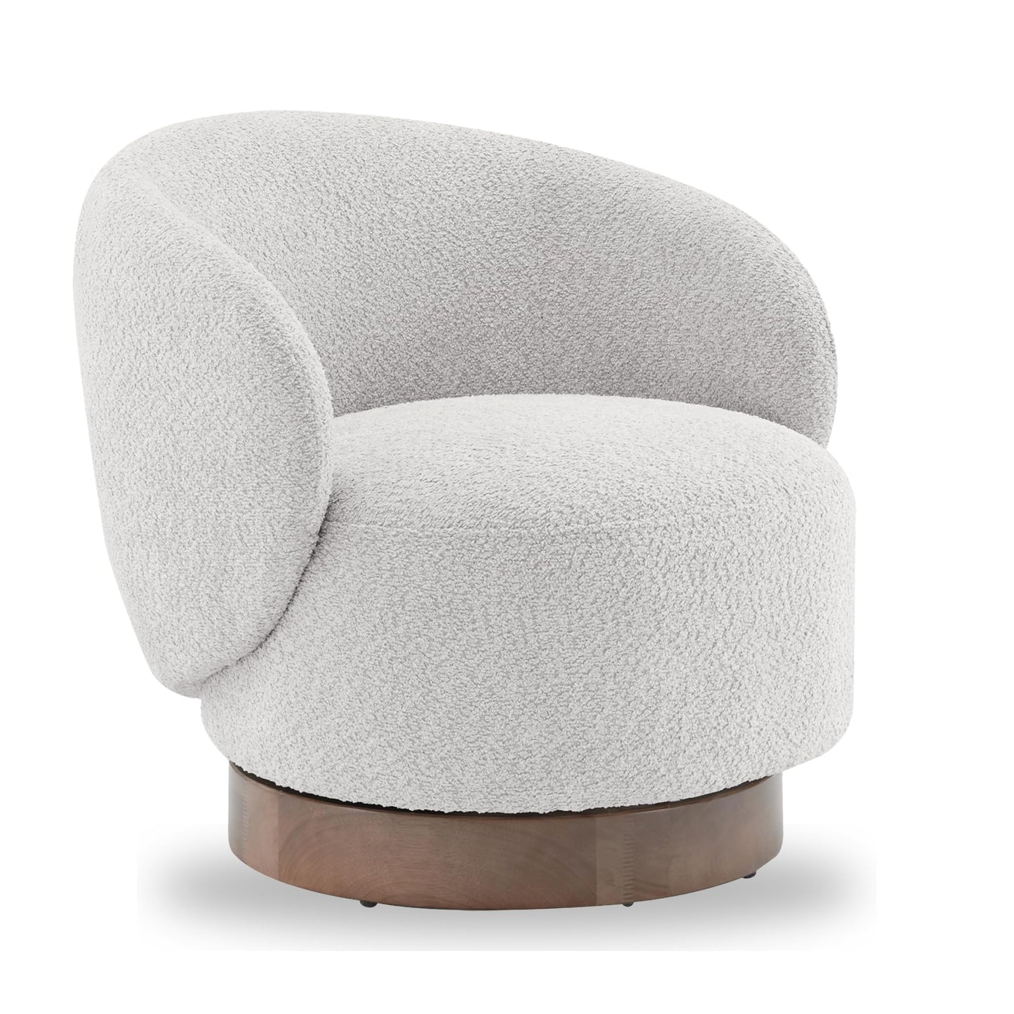 Swivel Accent Chair Round Barrel Armchair Upholstered Performance Fabric for Living Room Bedroom Reading Waitingroom