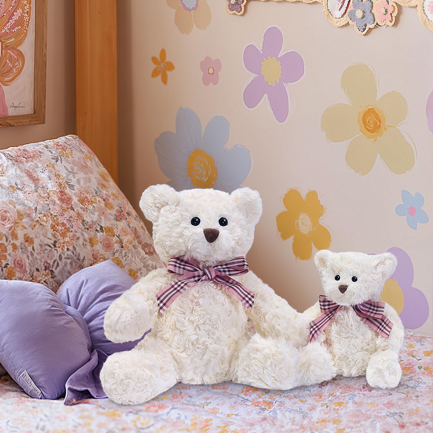 Teddy Bear Stuffed Animals, 11.7" Stuffed Bear in Diffreent Shape, Small Teddy Bear Soft Plush Toy for Girlfriend Kids Toddlers on Birthday/Christmas/Valentine's Day (2 Packs)