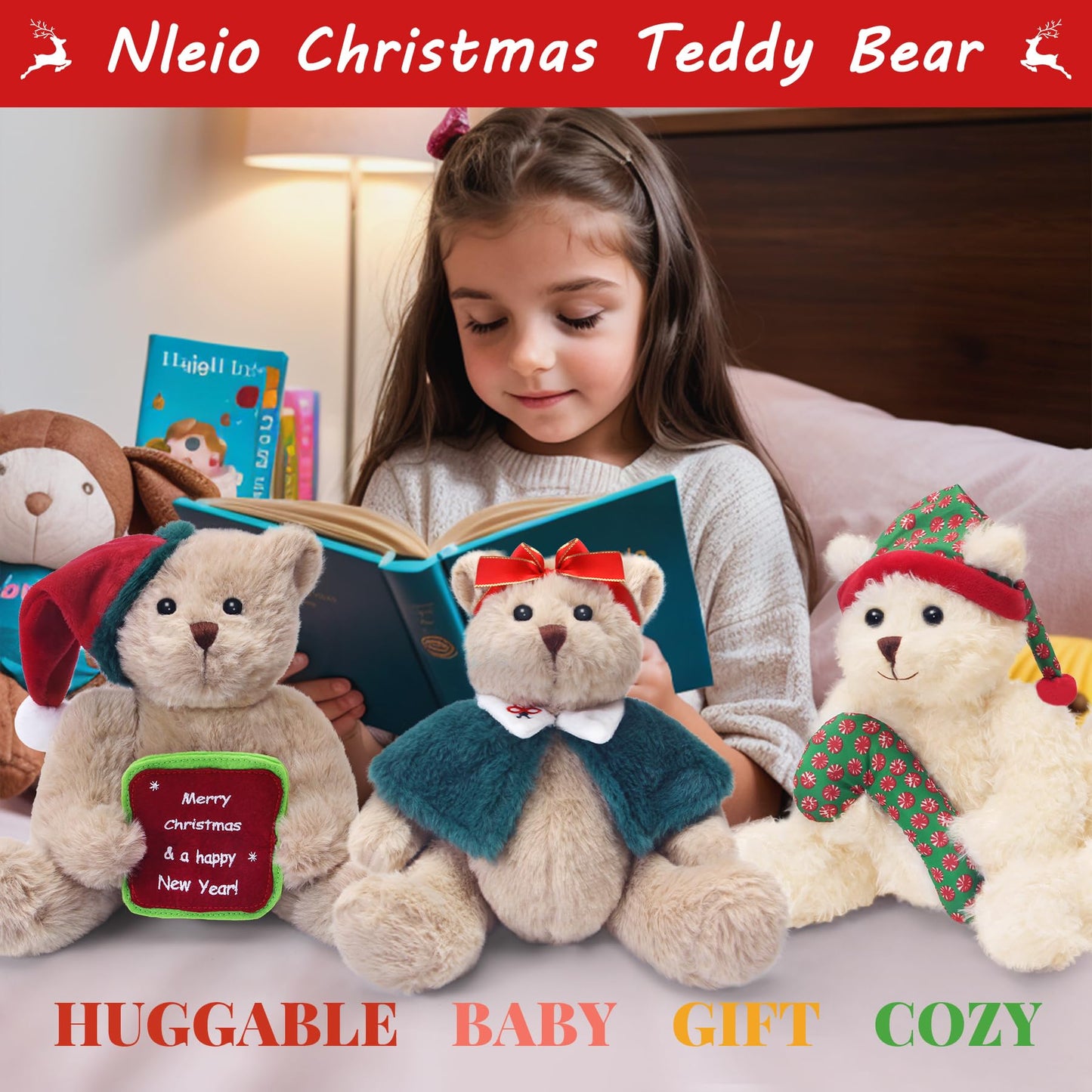 Teddy Bear Stuffed Animals, 11.7" Stuffed Bear in Diffreent Shape, Small Teddy Bear Soft Plush Toy for Girlfriend Kids Toddlers on Birthday/Christmas/Valentine's Day (2 Packs)