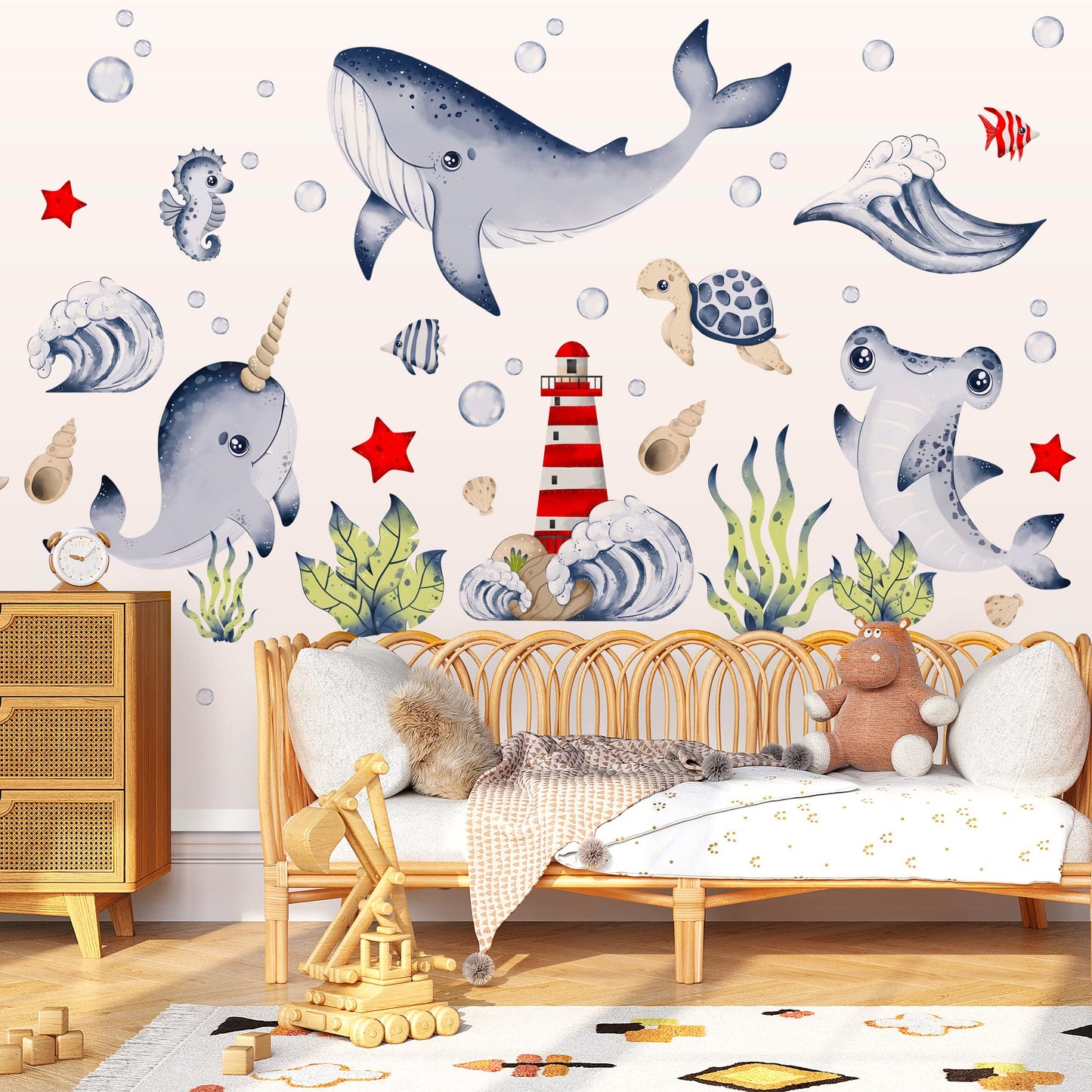 Large Airplane Wall Decals for Kids by Lipastick - 47 pcs Premium Kids Wall Stickers Aircrafts - Creative Nursery Wall Decal - Plane Vinyl Wall Decals for Baby Nursery Children Room Bedroom S Size