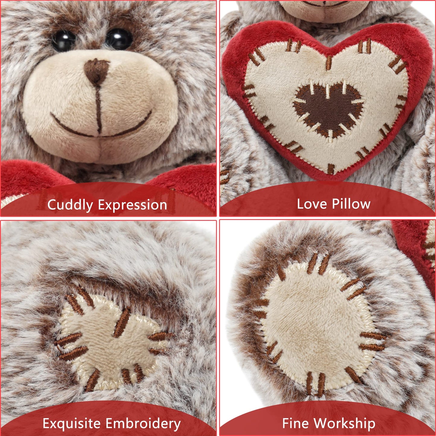 Teddy Bear Stuffed Animals, 11.7" Stuffed Bear in Diffreent Shape, Small Teddy Bear Soft Plush Toy for Girlfriend Kids Toddlers on Birthday/Christmas/Valentine's Day (2 Packs)