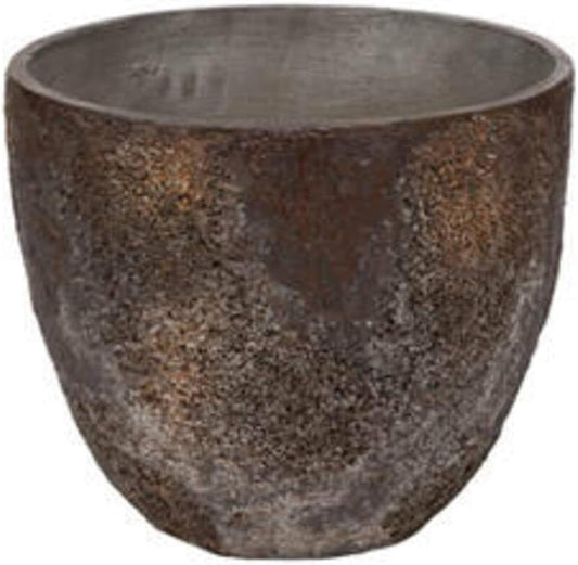 Pottery Pots 16.54" W Extra Small Round Imperial Brown Ficonstone Indoor Outdoor Jesslyn Planter