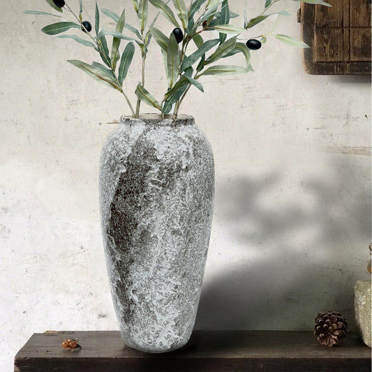 Runwosen Large Rustic Ceramic Flower Vase for Decor, Floor Tall Vase for Living Room Farmhouse Decor, Table, Centerpieces, Bedroom