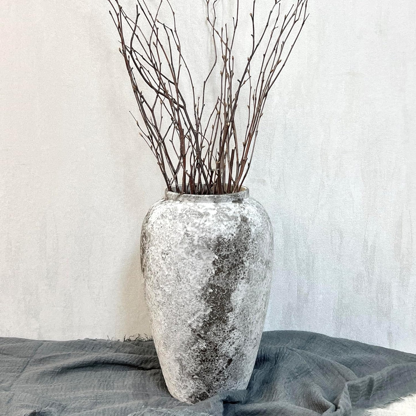 Runwosen Large Rustic Ceramic Flower Vase for Decor, Floor Tall Vase for Living Room Farmhouse Decor, Table, Centerpieces, Bedroom